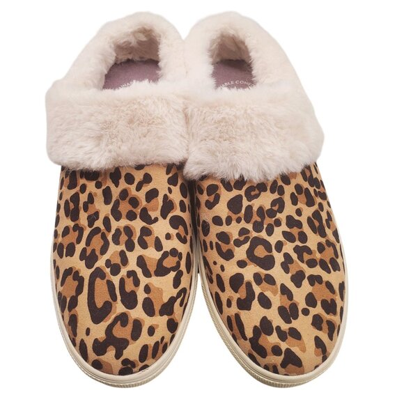 Dr. Scholls Now Chill Leopard Faux Fur Comfort Slip-Ons Size 10M - Picture 9 of 9